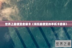 世界上最便宜套餐卡（现在最便宜的手机卡套餐）