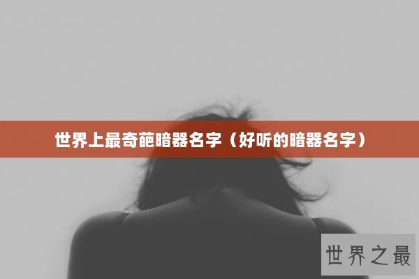 世界上最奇葩暗器名字（好听的暗器名字）