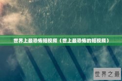 世界上最恐怖短视频（世上最恐怖的短视频）