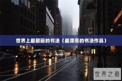 世界上最靓丽的书法（最漂亮的书法作品）