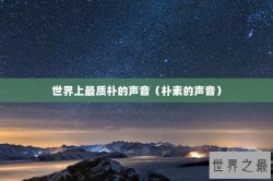 世界上最质朴的声音（朴素的声音）