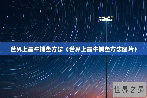 世界上最牛捕鱼方法（世界上最牛捕鱼方法图片）