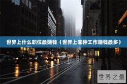 世界上什么职位最赚钱（世界上哪种工作赚钱最多）