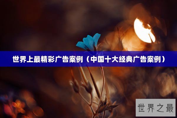 世界上最精彩广告案例（中国十大经典广告案例）