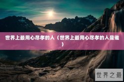 世界上最用心尽孝的人（世界上最用心尽孝的人是谁）