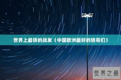 世界上最铁的战友（中国欧洲最好的铁哥们）