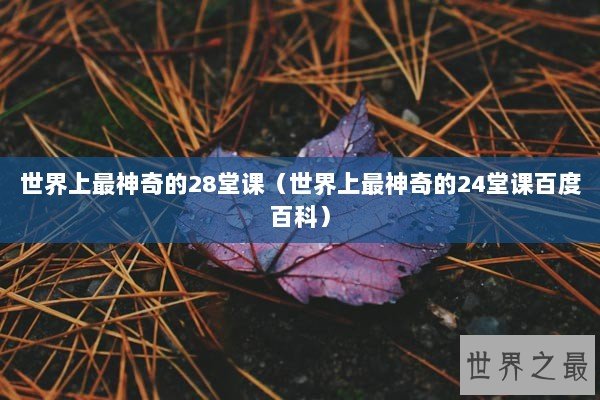 世界上最神奇的28堂课（世界上最神奇的24堂课百度百科）