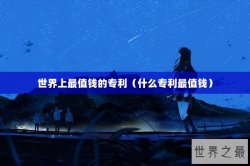 世界上最值钱的专利（什么专利最值钱）