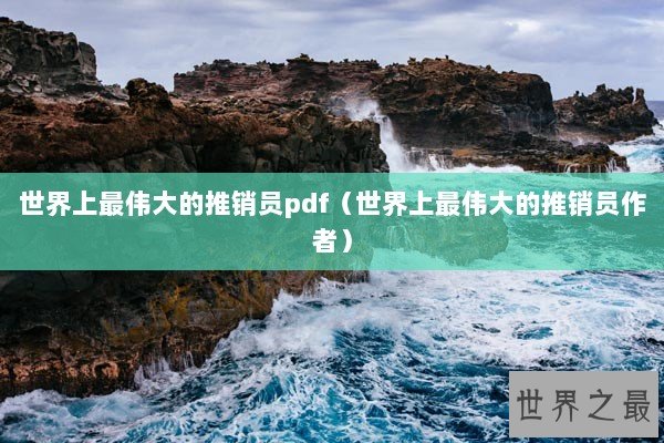 世界上最伟大的推销员pdf（世界上最伟大的推销员作者）
