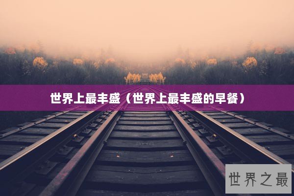 世界上最丰盛（世界上最丰盛的早餐）