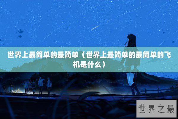世界上最简单的最简单（世界上最简单的最简单的飞机是什么）