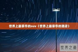 世界上最豪华的suv（世界上最豪华的酒店）
