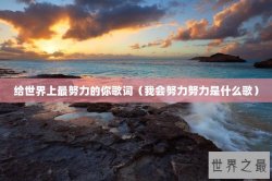 给世界上最努力的你歌词（我会努力努力是什么歌）