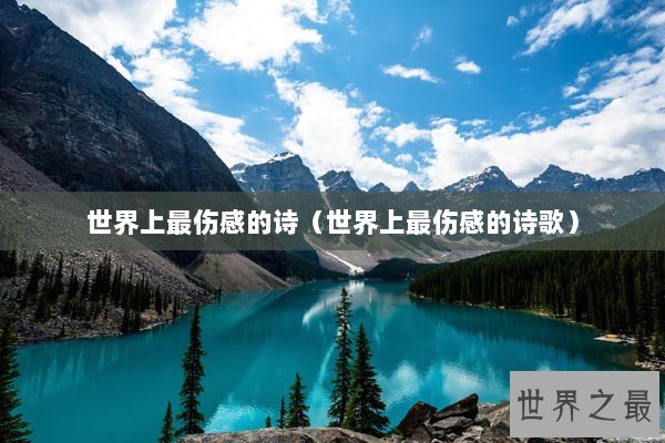世界上最伤感的诗（世界上最伤感的诗歌）