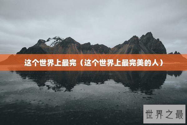 这个世界上最完（这个世界上最完美的人）