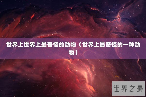 世界上世界上最奇怪的动物（世界上最奇怪的一种动物）