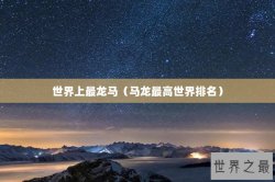 世界上最龙马（马龙最高世界排名）