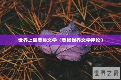 世界上最悲惨文学（悲惨世界文学评论）