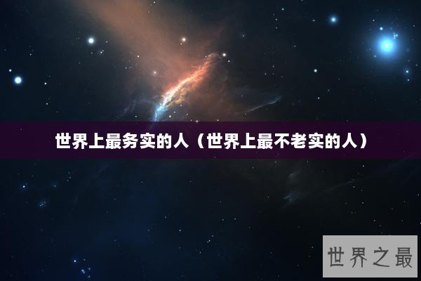 世界上最务实的人（世界上最不老实的人）