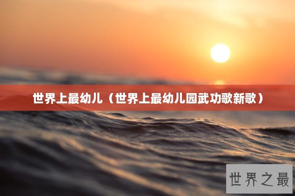 世界上最幼儿（世界上最幼儿园武功歌新歌）