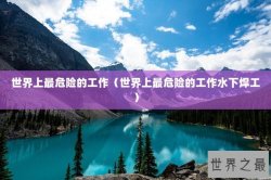 世界上最危险的工作（世界上最危险的工作水下焊工）