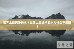 世界上最纯净的水（世界上最纯净的水为什么不能喝）