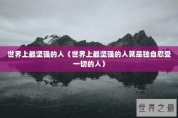 世界上最坚强的人（世界上最坚强的人就是独自忍受一切的人）