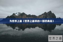 为世界上最（世界上最早的一部药典是）