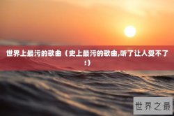 世界上最污的歌曲（史上最污的歌曲,听了让人受不了!）