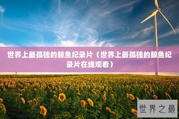 世界上最孤独的鲸鱼纪录片（世界上最孤独的鲸鱼纪录片在线观看）