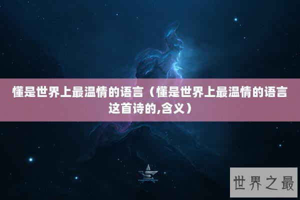懂是世界上最温情的语言（懂是世界上最温情的语言这首诗的,含义）
