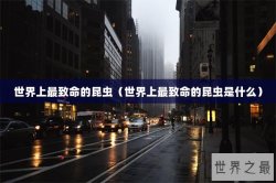 世界上最致命的昆虫（世界上最致命的昆虫是什么）