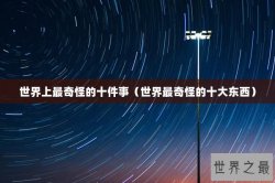 世界上最奇怪的十件事（世界最奇怪的十大东西）
