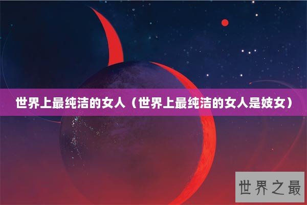 世界上最纯洁的女人（世界上最纯洁的女人是妓女）