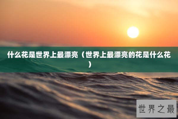 什么花是世界上最漂亮（世界上最漂亮的花是什么花）