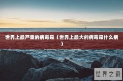 世界上最严重的病毒是（世界上最大的病毒是什么病）