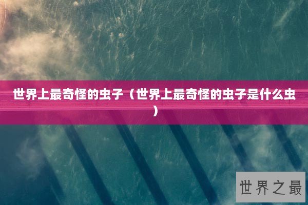 世界上最奇怪的虫子（世界上最奇怪的虫子是什么虫）