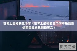 世界上最棒的三个字（世界上最棒的三个字不是我爱你而是靠自己翻译英文）