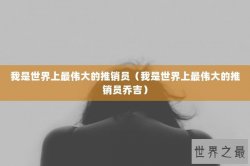 我是世界上最伟大的推销员（我是世界上最伟大的推销员乔吉）