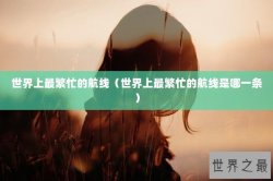 世界上最繁忙的航线（世界上最繁忙的航线是哪一条）