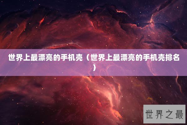 世界上最漂亮的手机壳（世界上最漂亮的手机壳排名）