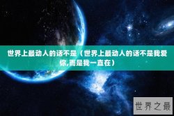 世界上最动人的话不是（世界上最动人的话不是我爱你,而是我一直在）