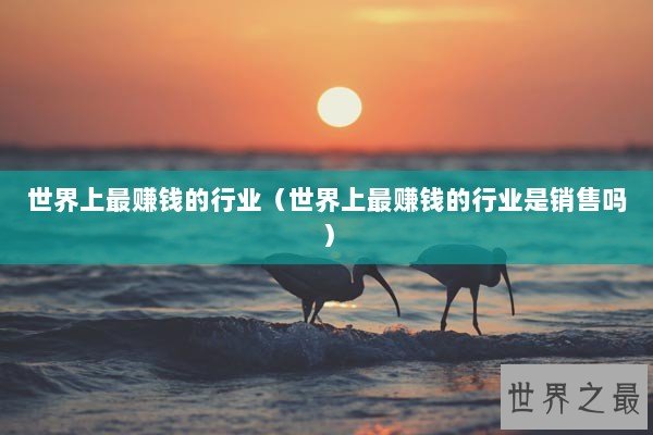 世界上最赚钱的行业（世界上最赚钱的行业是销售吗）