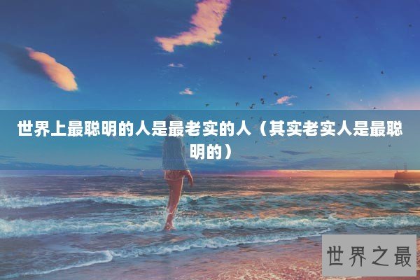 世界上最聪明的人是最老实的人（其实老实人是最聪明的）