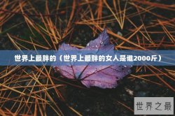 世界上最胖的（世界上最胖的女人是谁2000斤）