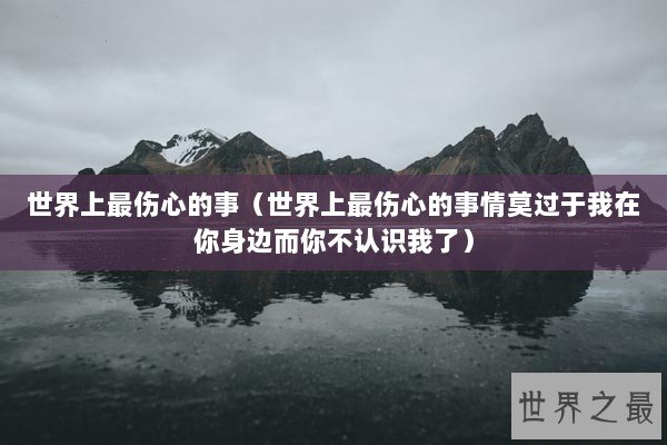 世界上最伤心的事(世界上最伤心的事情莫过于我在你身边而你不认识我了) 世界上最伤心的事(世界上最伤心的事情莫过于我在你身边而你不认识我了)