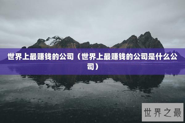 世界上最赚钱的公司(世界上最赚钱的公司是什么公司) 世界上最赚钱的公司(世界上最赚钱的公司是什么公司)
