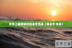 世界上最隐秘的狙击手伪装（狙击手 伪装）