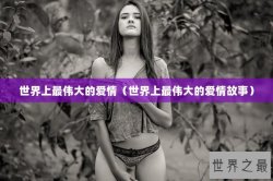 世界上最伟大的爱情（世界上最伟大的爱情故事）