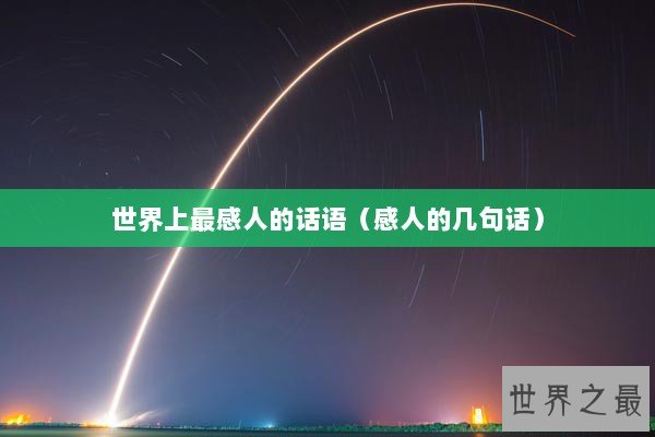世界上最感人的话语（感人的几句话）